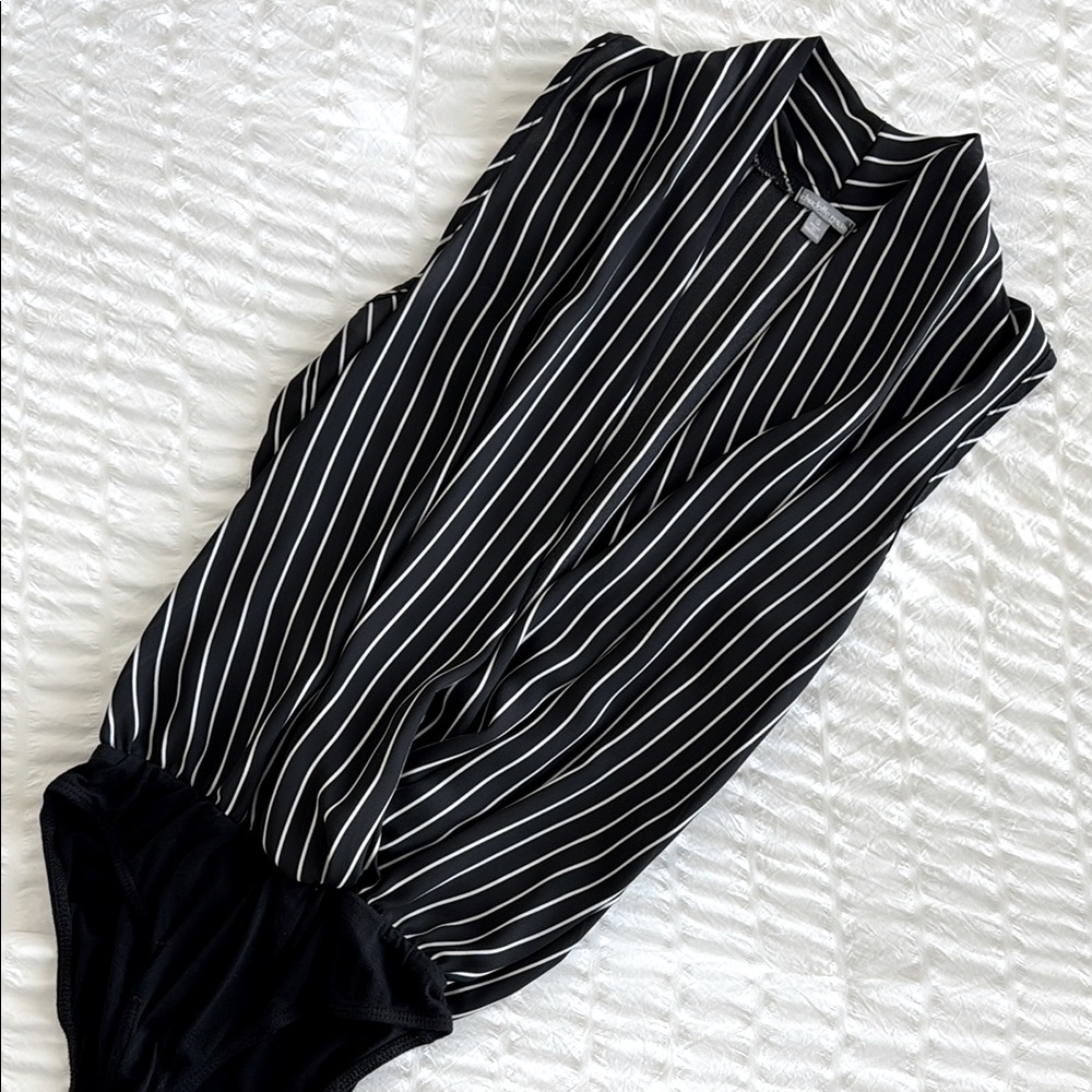 Black and White Striped Bodysuit